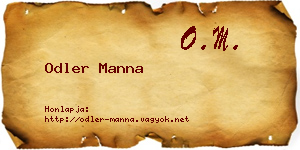 Odler Manna névjegykártya